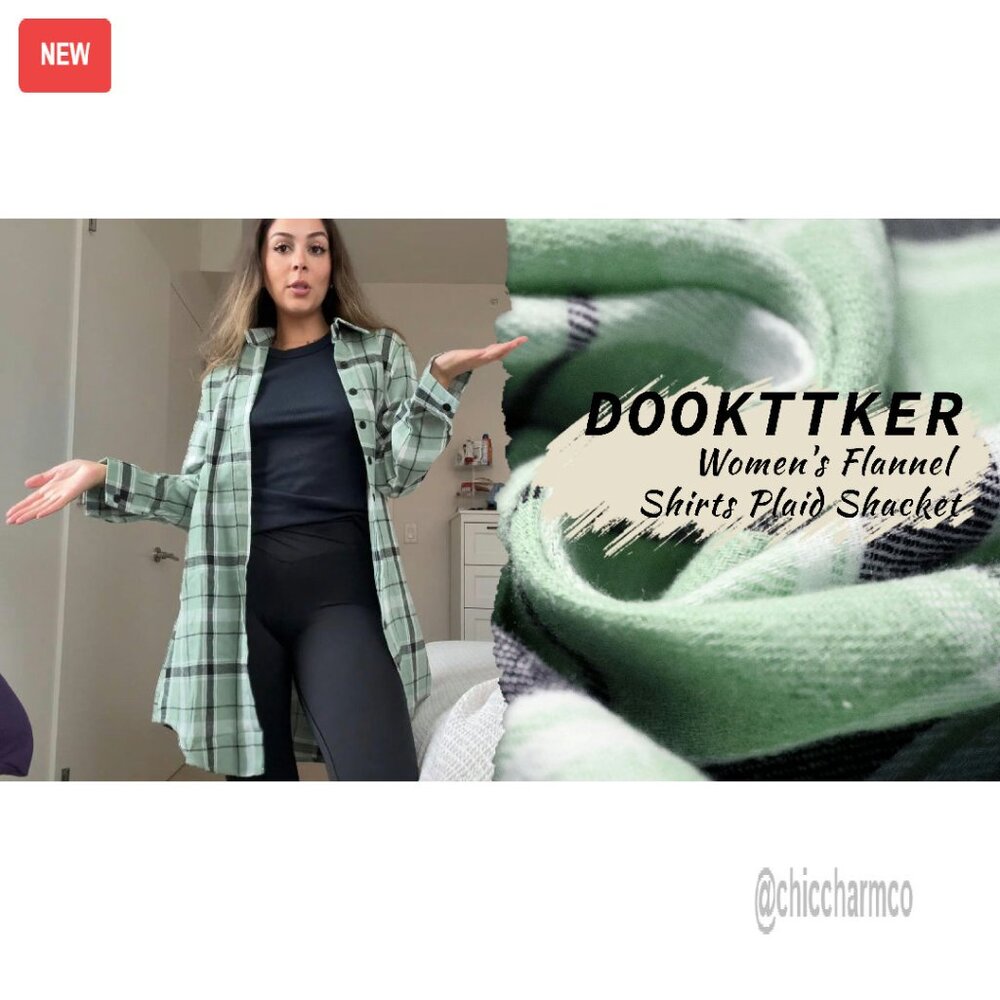 Lightweight Flannel Shacket Button Down Long Slee… - image 7